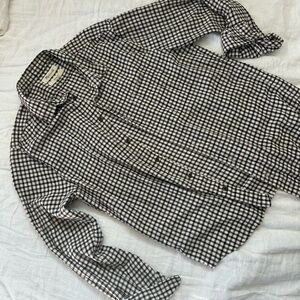 Madewell Brown and White Plaid Shirt